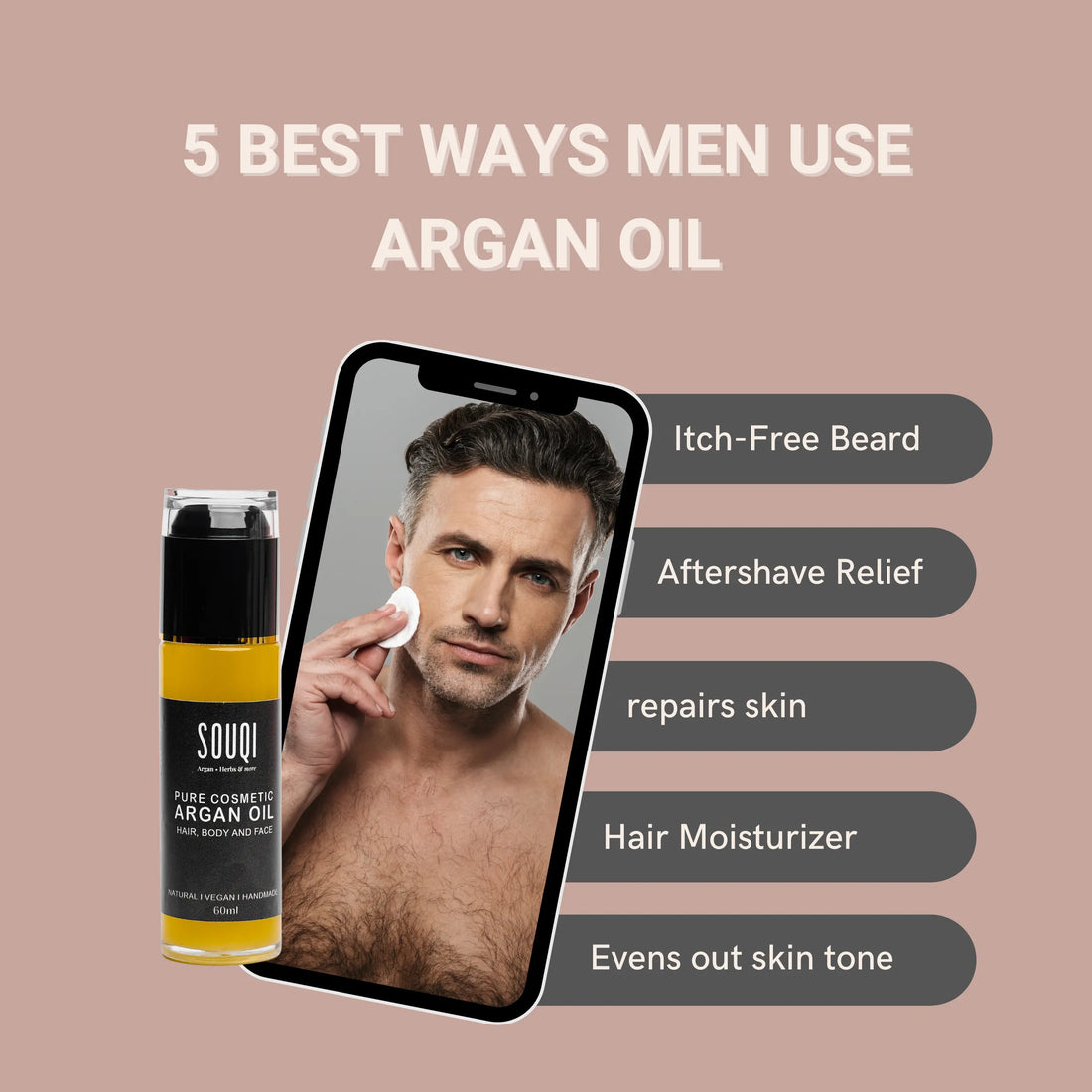 Arganolie voor mannen: baard- en huidverzorging - SOUQI NL