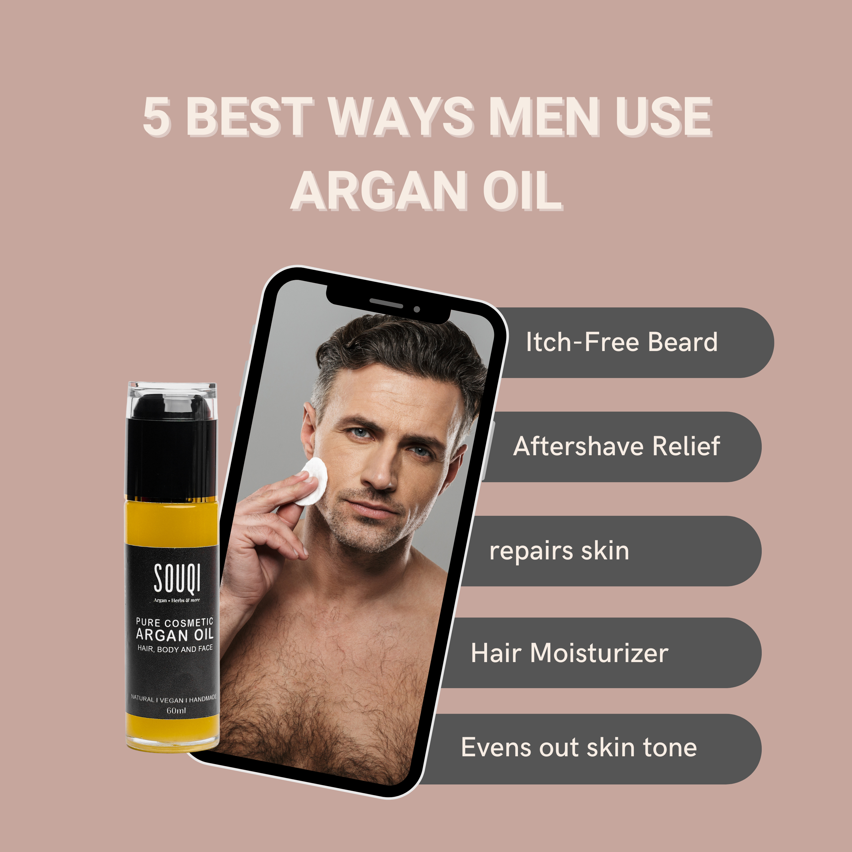 Arganolie voor mannen: baard- en huidverzorging - SOUQI NL