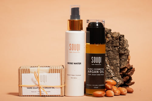LAYLA Giftset van Souqi met pure Arganolie, rozenwater en verzorgende Arganzeep