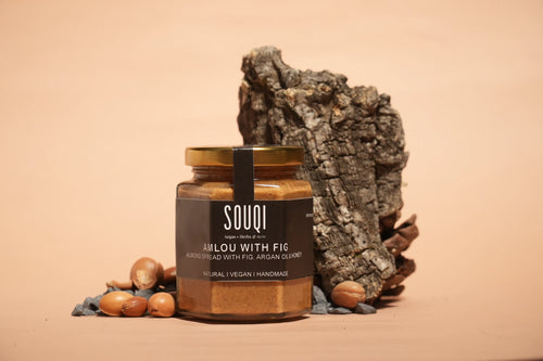 ambachtelijk amlou amandelpasta met vijg van Souqi