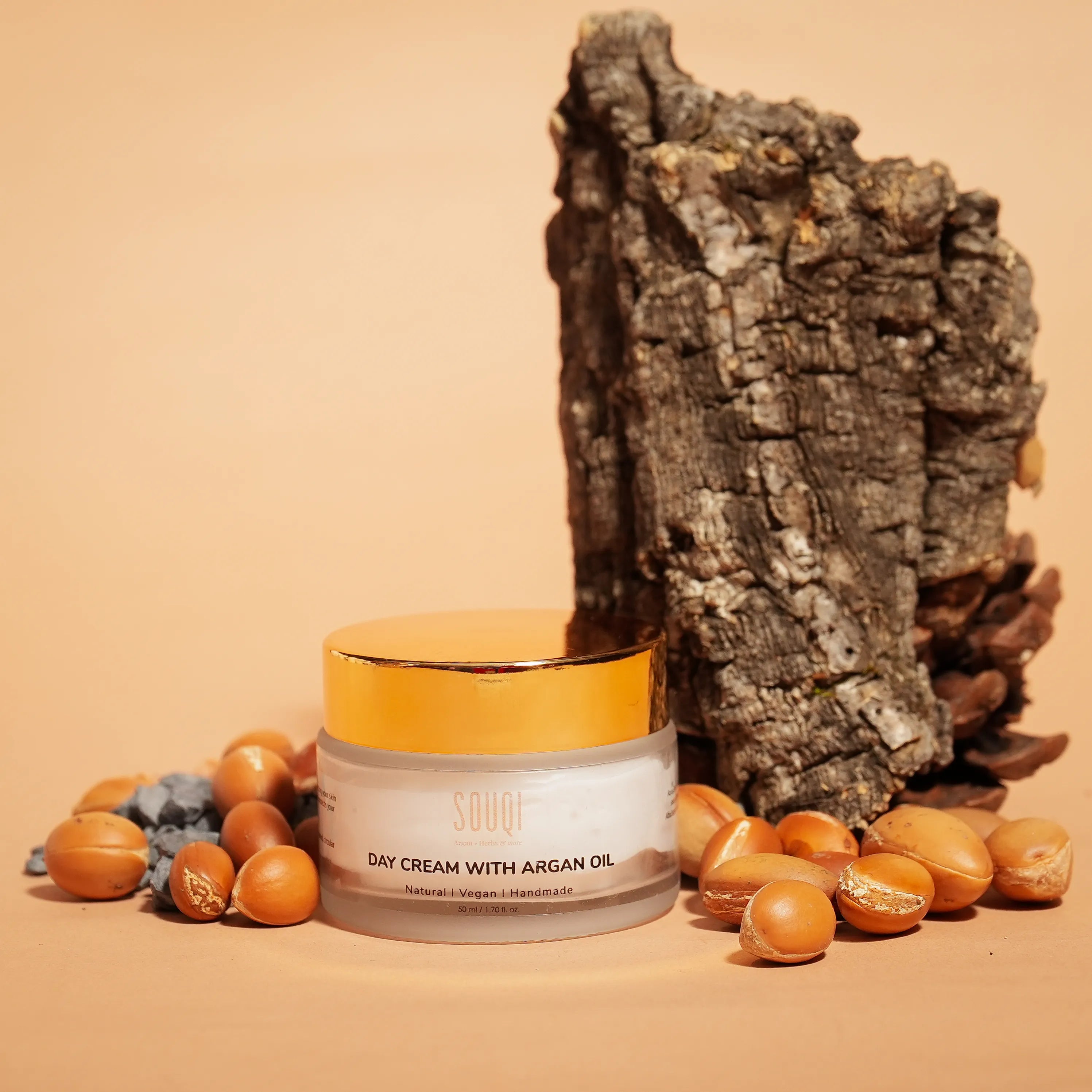 Souqi Argan Dagcrème met SPF 50g — biologisch, vitamine C & E, UVA & UVB bescherming