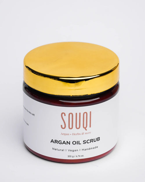 Souqi Argan Face & Body Scrub 200ml - natuurlijke exfoliatie voor gezicht en lichaam
