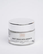 Souqi Argan Moisturising Nachtcrème 50g — biologisch, vitamine C & E en sheaboter voor stralende huid