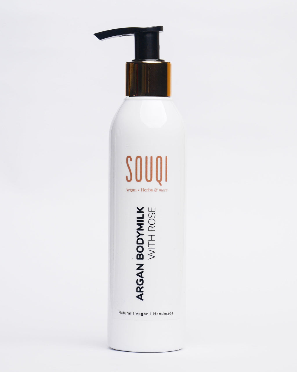 Souqi Argan Bodymilk Rozen in gebruik - hydrateert en voedt de huid met een romantische naturlijke rozengeur