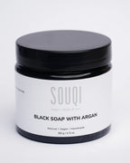 Souqi Marokkaanse Zwarte Zeep met Arganolie 200g — savon beldi voor acne, droge huid en hammam